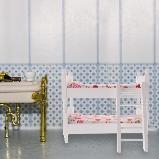 MINI BUNK BED DIY Doll House Adornment Miniature Scene Decoration £12.