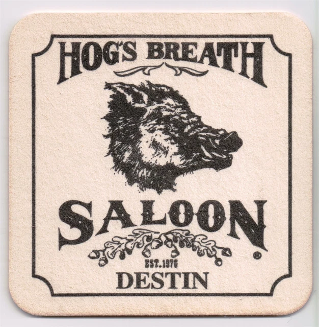 Hog's Breath Saloon Beer Coaster-Destin Florida-S340