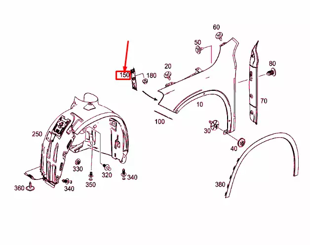 Neu Mercedes-Benz Gla X156 Vordere Linke Kotflügelhalterung A1566280114 15-19