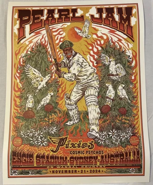 PEARL JAM SYDNEY Australia 11/21/2024 Concert Event Poster Ben Brown