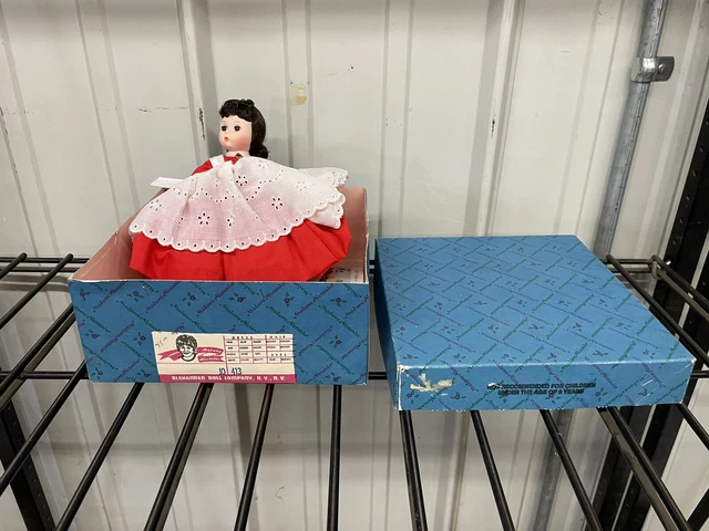 Vintage Madame Alexander Doll Company 413 "Jo" 7.5 Inch Doll W/ Box Red Dress