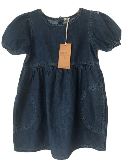 Next... abito denim blu navy nuovo ragazza età 2-3 anni