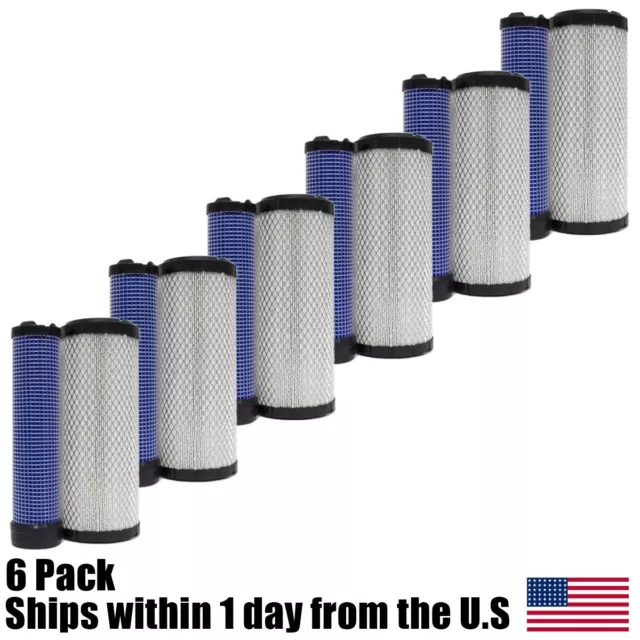 6PK Inner & Outer Air Filter Kit for Kawasaki 11013-7020 Kohler 25 083 01-S