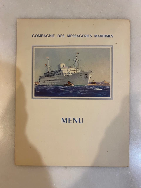 MENU COMPAGNIE DES MESSAGERIES MARITIMES S.S Cambodge • EUR 3,75
