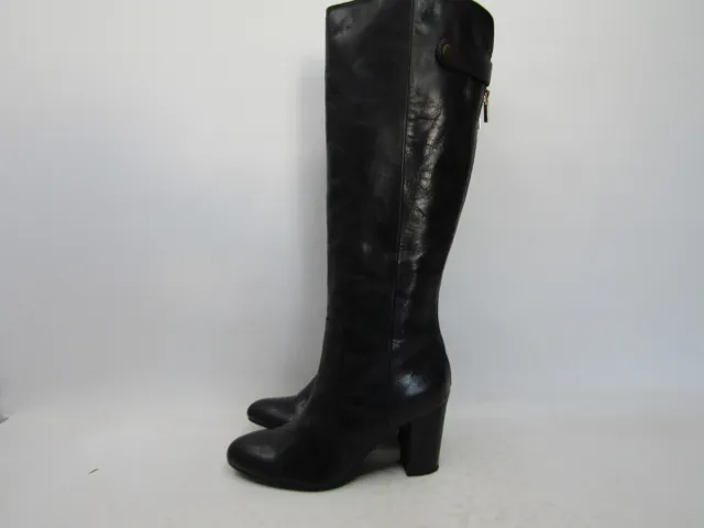 Isola Size 8 M Black Leather Zip Fashion Knee High Boots