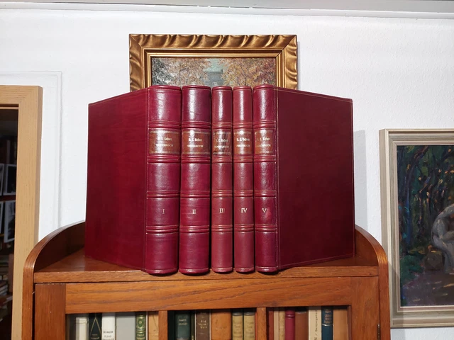 Gesner TIER BUCH 1669 VOGEL FISCH SCHLANGEN Faksimile 5Bände LEDER HANDEINBAND