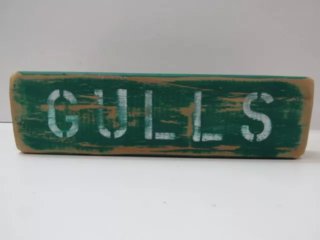 12 Inch Wood Hand Painted Gulls Sign Nautical Seafood (#S334C)