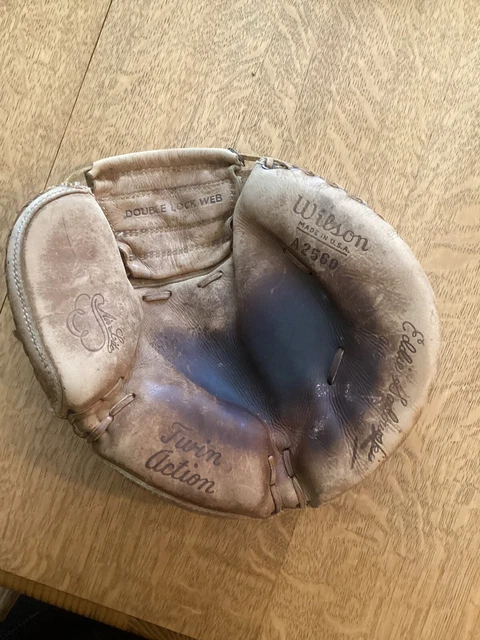 VINTAGE WILSON LEATHER Catchers Mitt Baseball Glove Eddie Sadowski