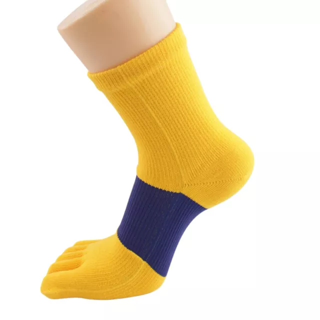 Mens 6 Pairs Cotton Crew Athletic Running Sports Socks Five Finger Toe Socks
