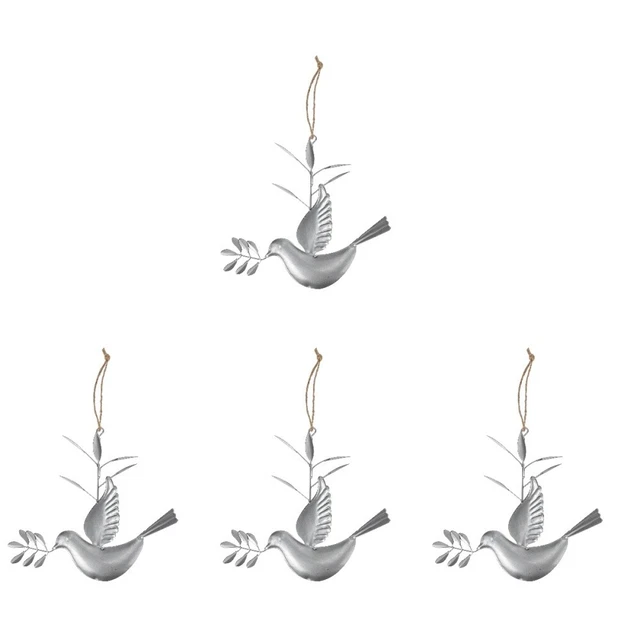 4x Vögel Wand Skulptur Kleine Hängen Vögel Dekorative Gefälschte Tauben