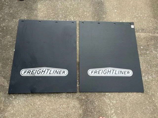 Freightliner 24" x 30" Black & Silver Poly Semi Truck Mud Flaps- BLEMISHED-Pair Freightliner 24" x 30" Black & Silver Poly Semi Truck Mud Flaps- BLEMISHED-Pair