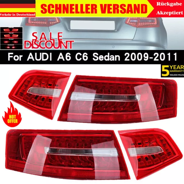 Passt für Audi A6 C6 2009-2011 Schlussleuchte Links+Rechts Heckleuchte Rücklicht