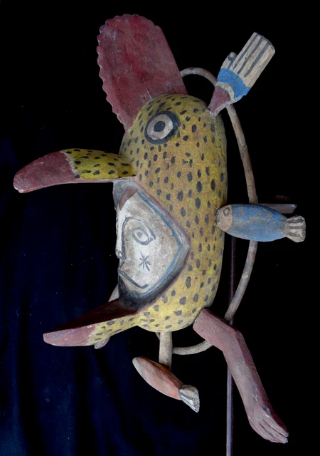 Tribal Art fine Inuit  mask wood  62 cm