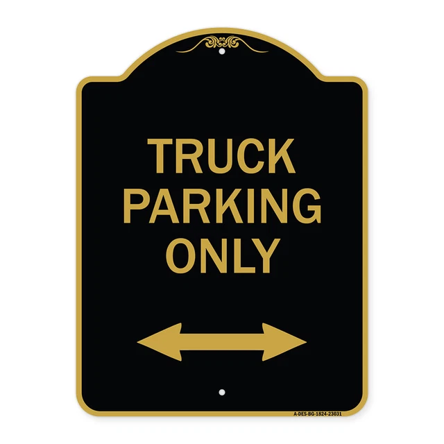 Reserved Parking Sign Truck Parking Only with Bidirectional Arrow