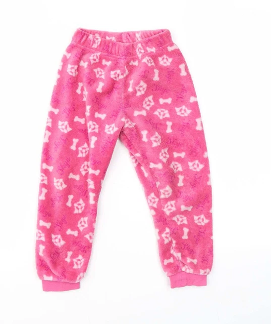 NICOLODEON  Girls Pink Geometric 100% Polyester Jogger Trousers Size 3-4 Years