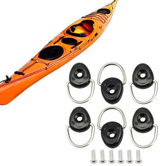 6 Pcs Kayak D Ring Boat Tie Down Loop Shackle Fishing Rigging Fitting Buckle New