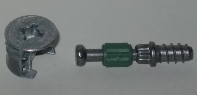 50 x Dübel Ø 6 x 11 mm und 50 x Exzenter Korpusverbinder Ø 15 mm Möbelverbinder