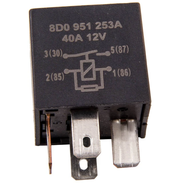 Relais 12V 4 Broches 40A Compatible Audi VW Seat Skoda - Référence 191906383C - Pour Pompe à Carburant, Démarrage - 13