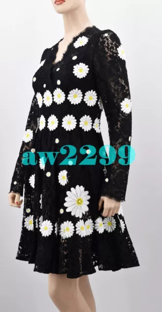 Dolce & Gabbana Nwt $5,295 Daisy Embroidered Cordonetto Lace Dress 42 Sold Out