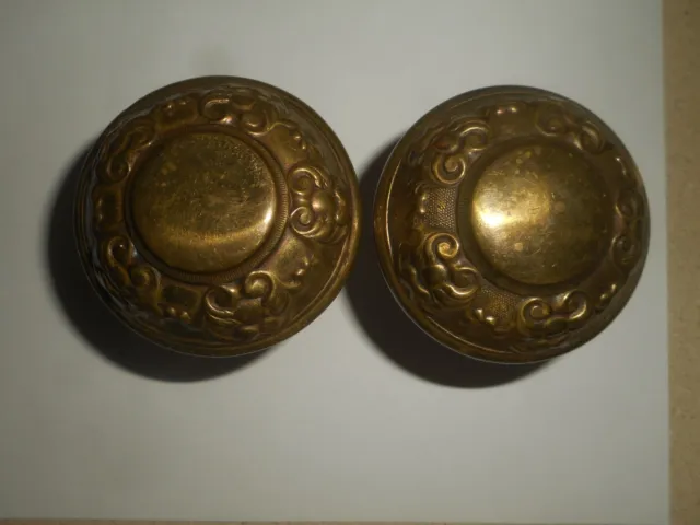 Antique Cast Brass Doorknobs 2 Ornate Eastlake Victorian Doorknob Pulls