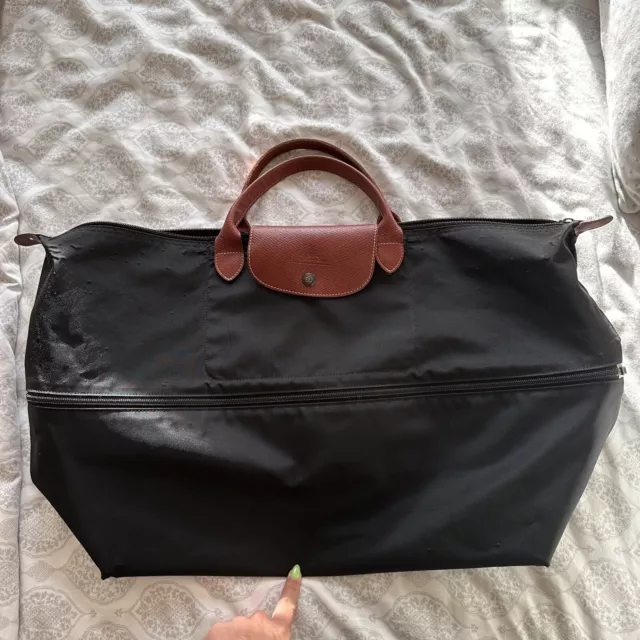 Longchamp Black Expandable  le pliage travel bag