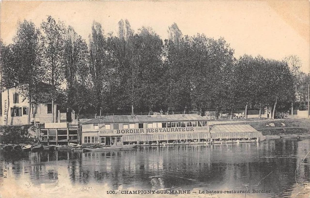 Cpa 94 Champigny Sur Marne Le Bateau Restaurant Bordier