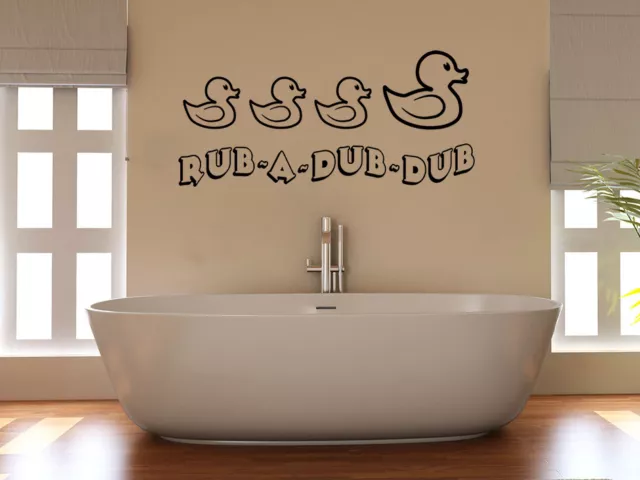 Frotar Un Dub, Patos, Salpicadura, Burbujas Baño Ducha Baño Adhesivo Pared