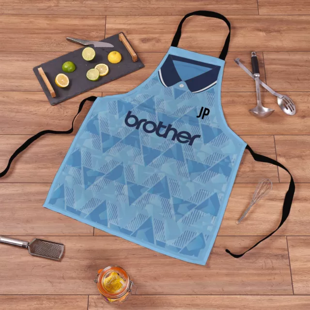 Manchester Blue 1989 Home Football Shirt Retro Personalised Showerproof Apron