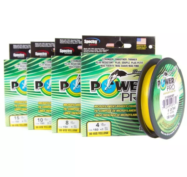 Brand New - Shimano Power Pro Hi-vis Yellow Braided Fishing Line 150 Yards Power