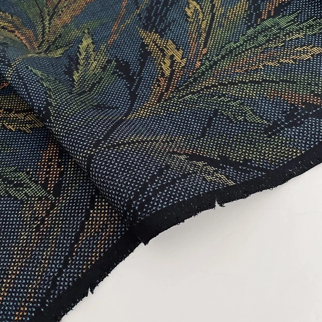 Blue Pampas #B 14x66 LONG Indigo Dyed Oshima Tsumugi Silk Kimono Fabric OS27