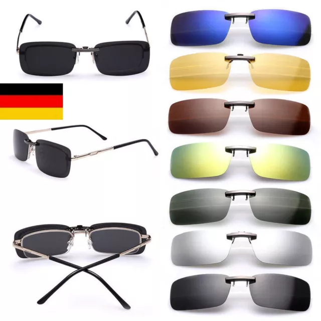 UV400 Sonnenbrillen Vorhänger Brille Aufsatz Clip On Polarisiert - DE 2
