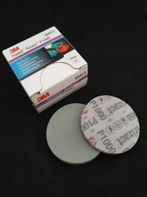 3M Trizact Fine Finishing Discs P1000 1,5,15 pk Hookit H&L 75mm 50413