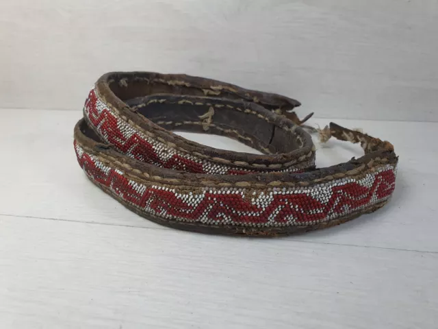 Traditional Antique Native North American Beaded Handmade Beadwork Beaded Belt 2