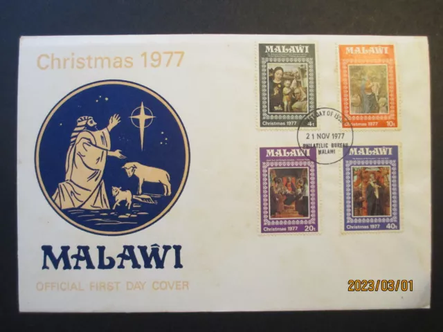 MALAWI - CHRISTMAS ~21st NOVEMBER 1977 ~ OFFICIAL FIRST DAY COVER.