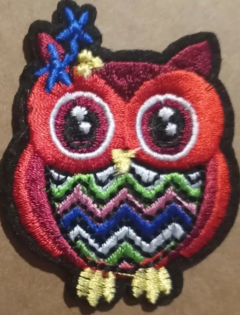 Owl embroidered Iron on patch