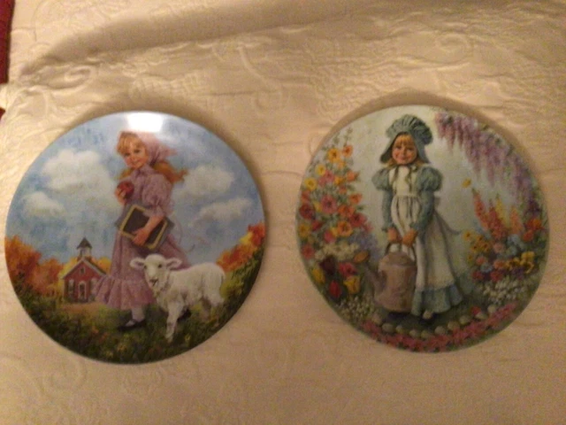 2 John McClelland Mother Goose Series Plates-Mary Had a Little Lamb & Mary, Mary