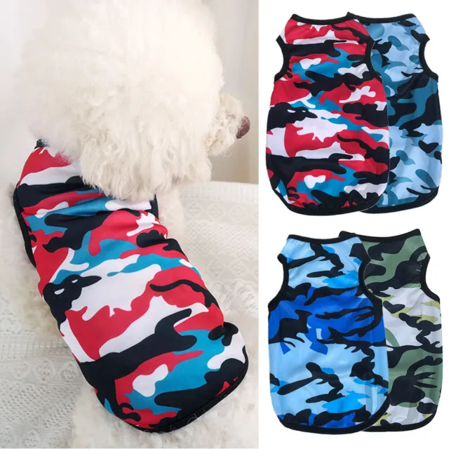 Summer Puppy Pet Dog Cat T-Shirt Vest Shirt Small Dog Clothes Costume Camouflage