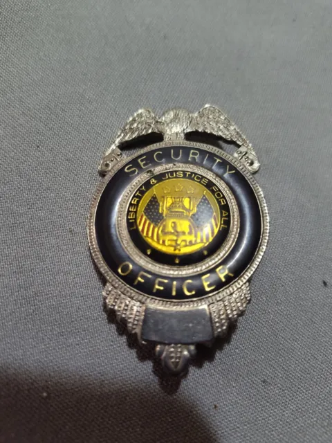 Vintage Obsolete Security Officer Guard Uniform Badge Liberty And Justice 4 All