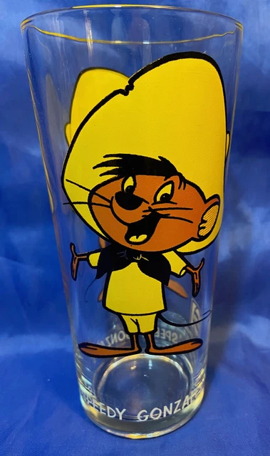 Speedy Gonzales Looney Tunes 16oz Pepsi Glass 1973 Brockway White Lettering