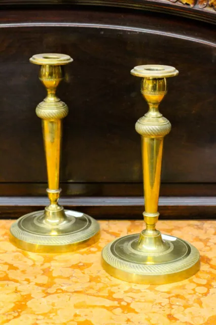 Bronze Leuchter Feuervergoldet Empire Vasen Beisteller Uhr Biedermeier Kommode