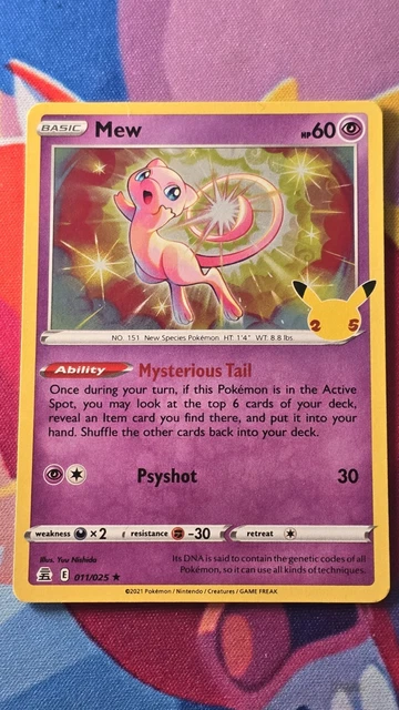 rare celebrations cards Pokemon Cards Packs Pokemon TCG Celebrations Mew 011/025 Holo Rare Card