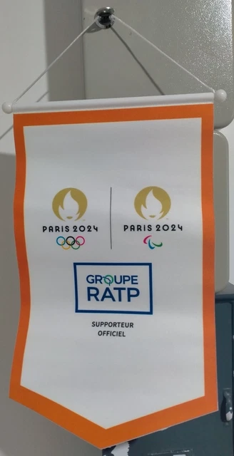 Fanion Officieux Jeux Olympiques Paris 2024 – Tissu Multicolore, Fabriqué En France