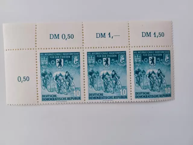 Briefmarken DDR 1955 8.Internat. Radfernfahrt für den Frieden Mi 470 postfrisch