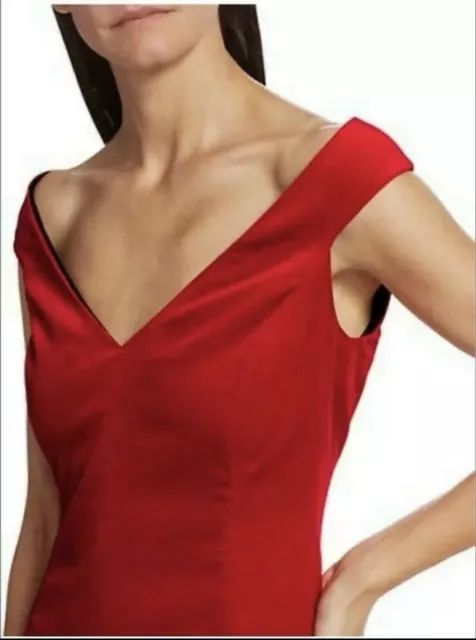 *SHIPS FREE* NWT Theory Red Velvet Off Shoulder Red Mini Dress 6 $ 455 Retail 3