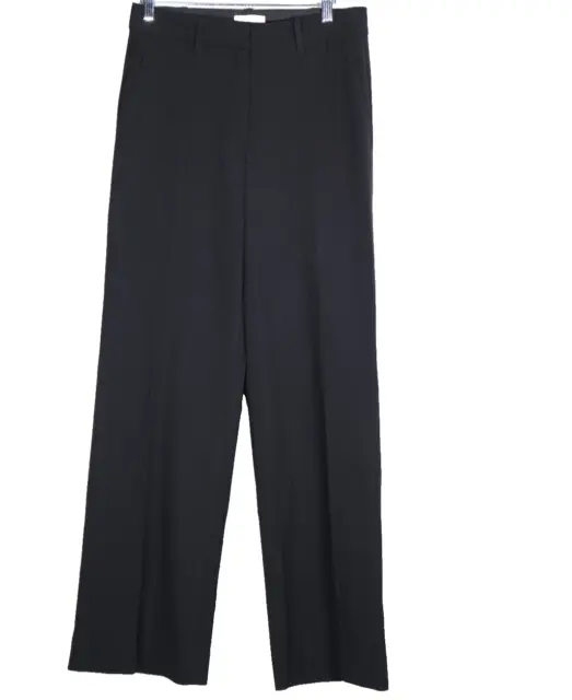 Aritzia Babaton Women's Size US4 Black Wide Leg Pants High-Rise Wool Trousers