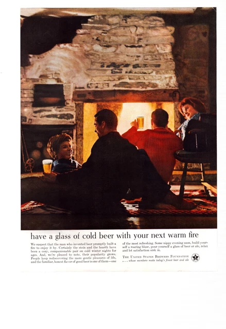 Vintage Print Ad 1961 United States Brewers Foundation Have a Glass of Cold Beer