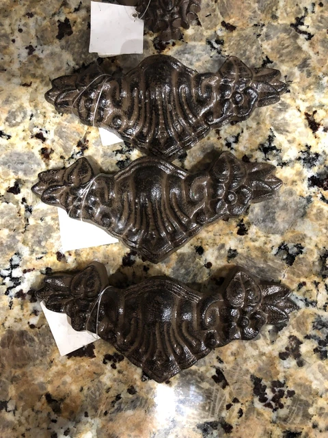 LARGE Cast Iron Antique Style Handles Rustic Drawer Pull Set Of 3  NEW