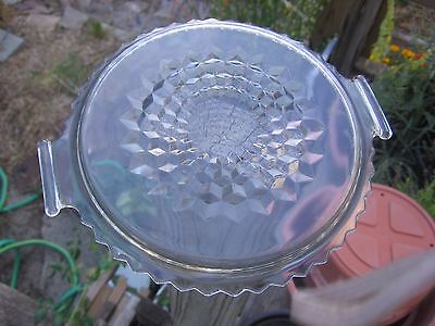 Vintage Clear Pressed Glass Serving Plate with Two Handles 7 1/4" Round