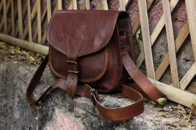 Women's Travel Saddle Vintage Genuine Leather Purse Crossbody Bag Shoulder Girls