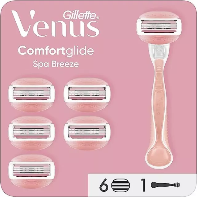 Gillette Venus Comfortglide Rasoio Donna Spa Breeze, 1 Manico e 6 Lamette